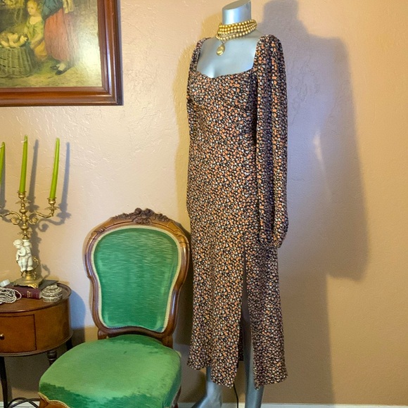 SOLAI The Label Floral Midi Dress.  Sz M - Picture 1 of 6